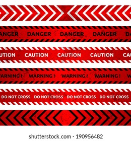 Caution lines on white background. Vector illustration.