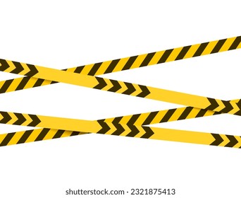 Caution lines. Vector yellow danger tapes isolated on white background svg