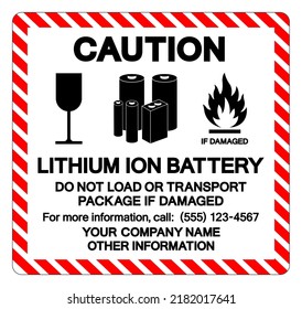 Caution Lithium Ion Battery Symbol Sign, Vector Illustration, Isolate On White Background Label. EPS10