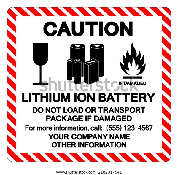 Caution Lithium Ion Battery\
Symbol Sign, Vector Illustration, Isolate On White Background\
Label. EPS10