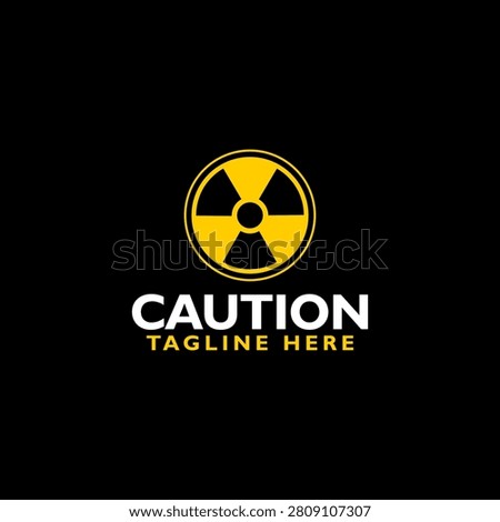 Caution logo icon isolated on black background