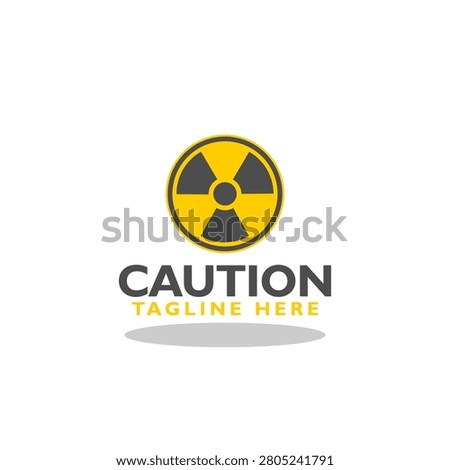 Caution logo  icon with shadow