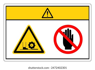 Caution Low Machinery Do Not Touch Symbol Sign, Vector Illustration, Isolate On White Background Label. EPS10