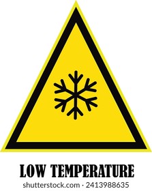 Caution low temperature hazard icon, symbol vector file.