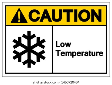Caution Low Temperature Symbol Sign, Vector Illustration, Isolated On White Background Label .EPS10