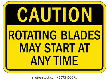 Caution machine hazard sign and labels
