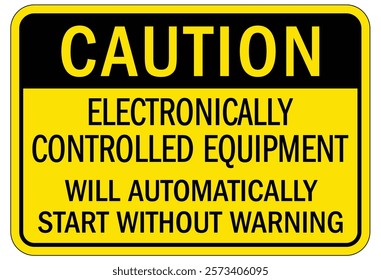 Caution machine hazard sign and labels