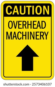 Caution machine hazard sign and labels