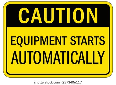 Caution machine hazard sign and labels