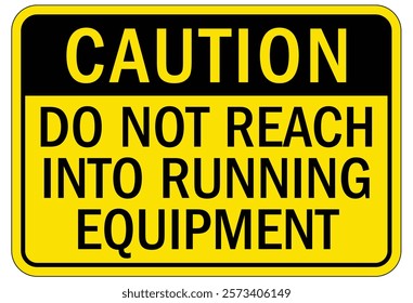 Caution machine hazard sign and labels