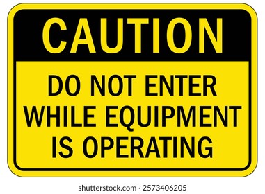 Caution machine hazard sign and labels