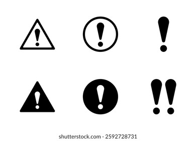 Caution mark icon illustration set