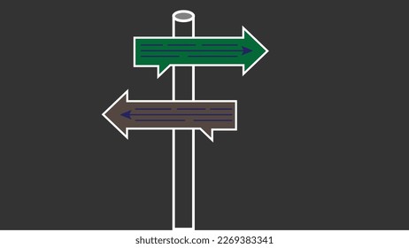 The caution message of vector icon left side and right side arrow on gray color eps background.