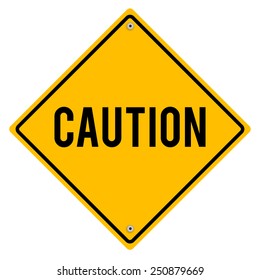 Caution, metal sign. Vector illustration.