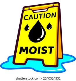 Caution Moist Emote Vector Illustration