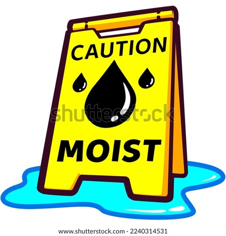 Caution Moist Emote Vector Illustration