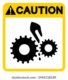 Caution Moving Machinery Symbol Sign, Vector Illustration, Isolate On White Background Label .EPS10