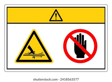 Caution Moving Part Cause Injury HazardDanger Rotating Shaft Do Not Touch Symbol Sign, Vector Illustration, Isolate On White Background Label. EPS10