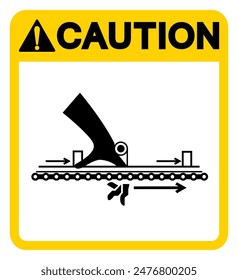 Caution Moving Part Cause Injury Hazard Symbol Sign, Vector Illustration, Isolate On White Background Label .EPS10