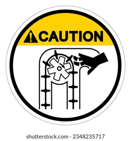 Caution Moving Parts Can Crush and Cut Symbol Sign, Vector Illustration, Isolate On White Background Label .EPS10