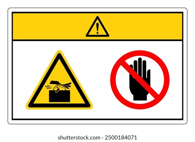 Caution Moving Saw Blade On Swing Machine Can Cut Do Not Touch Symbol Sign, Vector Illustration, Isolate On White Background Label. EPS10