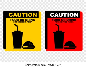 caution, no, food and drink