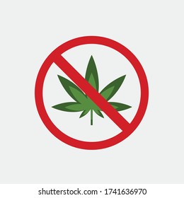 caution no marijuana sign vector icon illegal