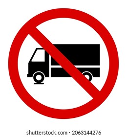 Caution No Truck Sign Design Vector Illustration