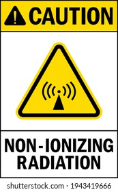 Señal de advertencia de radiación no ionizante. Signos y símbolos de seguridad sanitaria.