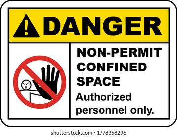 Caution Non-Permit Confined Space Sign