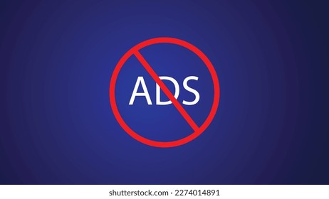 The caution of not advertise symbol vector design on dark blue background.