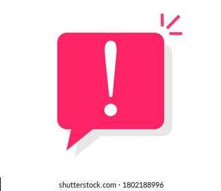 Caution Notice Warning Message Bubble Icon Vector, Danger Important Information Notification Symbol, Attention Alert Icon Mark With Exclamation Sign Flat Cartoon, Info Error Announce Comment