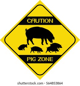 Caution pig zone.
Safety Figures with animals, posters for use on farms and at dangerous stretches of road.