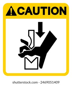 Caution Pinch Point  Hand Crush Symbol Sign, Vector Illustration, Isolate On White Background Label .EPS10