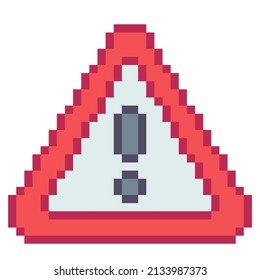 Caution. Pixel Art Business Icon