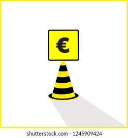 caution plate, euro icon
