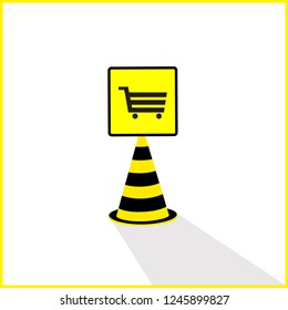 caution plate, shopping