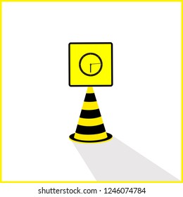 caution plate, time icon
