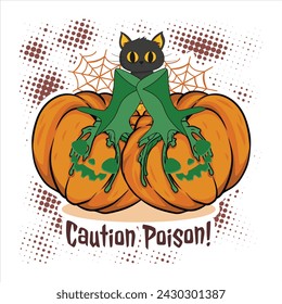 CAUTION POISON!  HALLOWEEN T-SHIRT DESIGN,