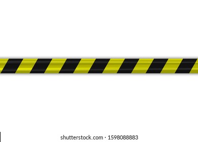 Caution police black and yellow striped borders vector illustration. Border stripe web, warning banner