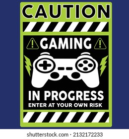 Caution Poster person in process of playing a video game