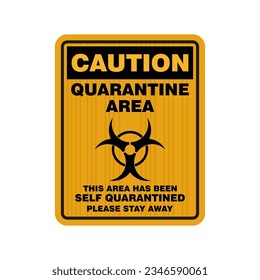 Precaución, signo de cuarentena y vector de pegatinas