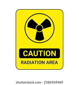 Caution Radiation Area Sign Radiation area and authorized personnel only sign symbol