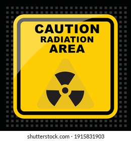 Caution, radiation area, sign and label vector