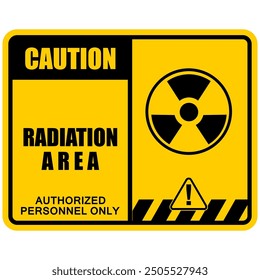 Caution, Radiation area, sign and label vector