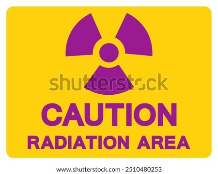 Caution Radiation Area Symbol Sign, Vector Illustration, Isolated On White Background Label.EPS10