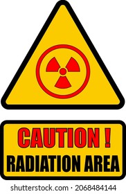 Caution Radiation Area Warning Triangular Sign Stock Vector (Royalty ...