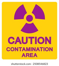 Cuidado Símbolo de área de contaminação por radiação, Ilustração vetorial, isolado no fundo branco Label.EPS10