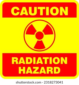 Caution, radiation hazard icon and logo vector
