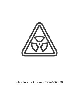 Caution radiation line icon. linear style sign for mobile concept and web design. Radiation Toxic outline vector icon. Radioactive symbol, logo illustration. Vector graphics